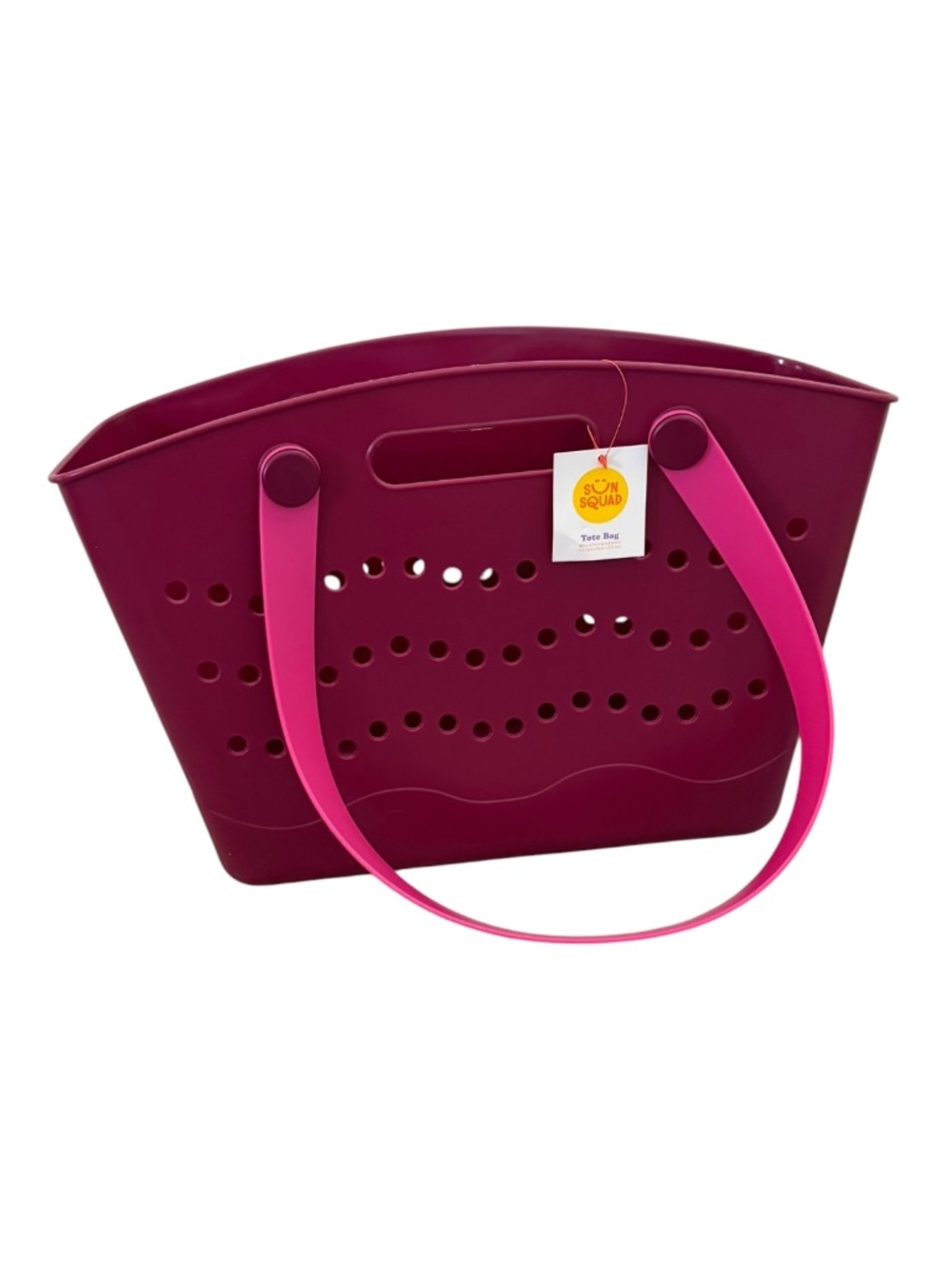 Sun Squad Large Berry Pink Beach Pool Tote Bag, NWT